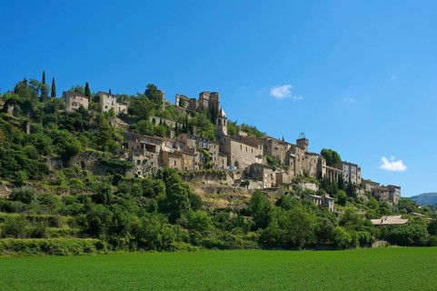 View towards the village of Montbrun-les-Bains
