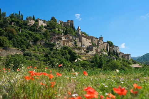 View towards the village of Montbrun-les-Bains