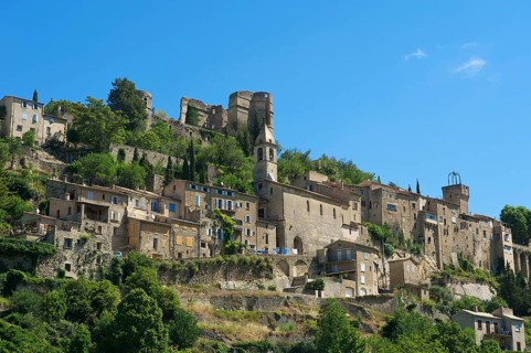 View towards the village of Montbrun-les-Bains