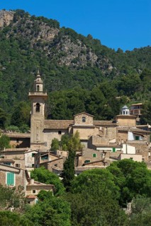 Townscape with the Charterhouse or Royal Carthusian Monastery of Valldemossa