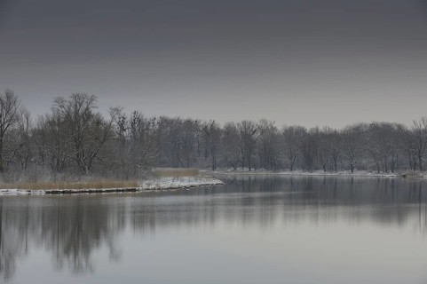 Winter landscape on the Danube