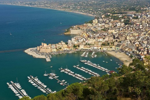 View over the town with the harbour