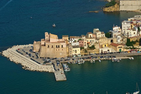 View over the town with the harbour