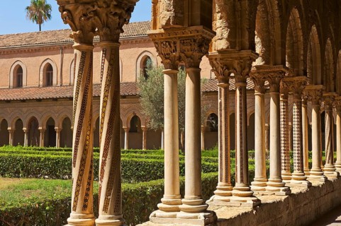 Ornate columns of the cloister