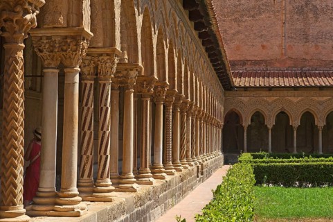 Ornate columns of the cloister