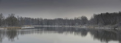 Winter landscape on the Danube