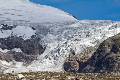 Hufeisenbruch or Horseshoe-breach on Pasterze Glacier