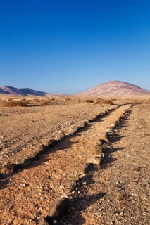 Path through desert-like hinterland