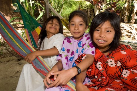 Lacandon children in a Lacandon settlement