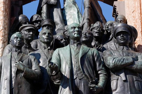 Mustafa Kemal Atatuerk with comrades