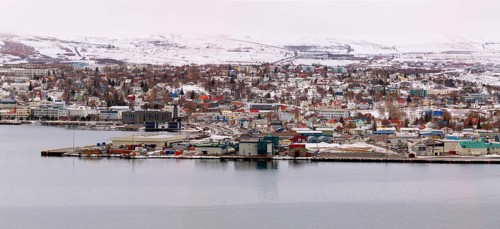 Panoramic view of the town of Akureyri