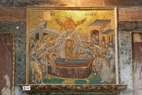 Mosaic of the Death of the Virgin Mary