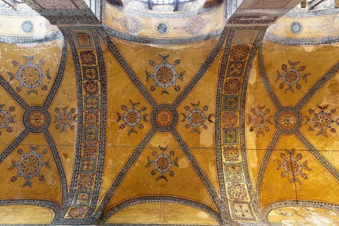 Byzantine mosaic in the vault of the narthex