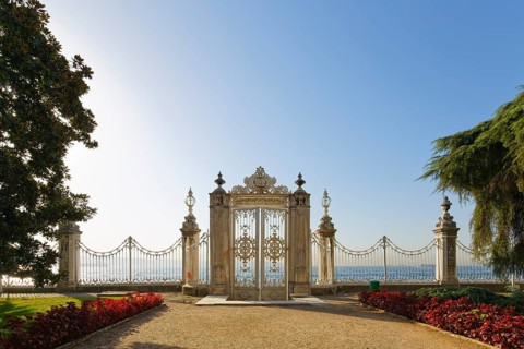 Gateway to the Bosphorus in the park of Dolmabahce Palace