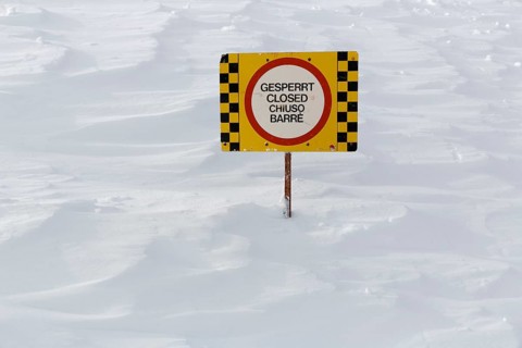 Closed sign in a ski resort