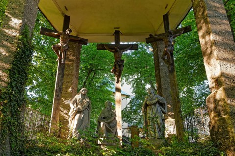 Crucifixion group in front of the Capuchin Monastery