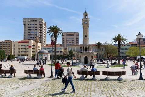 Clock Tower of Saat Kulesi and Konak Mosque