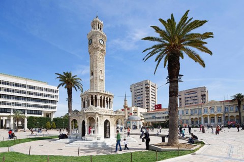 Clock Tower of Saat Kulesi and Konak Mosque