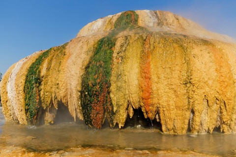 Calcium deposits on the fountain of Karahayit