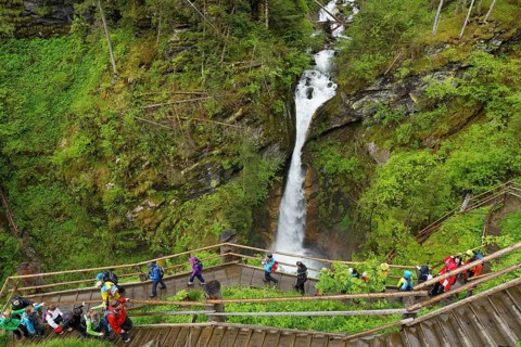 Waterfall in Raggaschlucht gorge