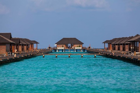 Water bungalows on Paradise Island