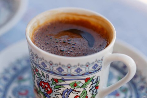 Turkish coffee in a cup