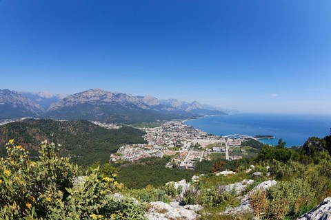 View from Mt. Calistepe over Kemer with Taurus Mountains