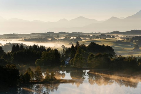 Early morning mood on Schwaigsee lake