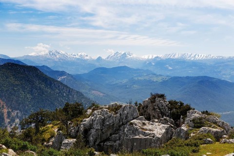 View from Termessos towards the south over the Taurus Mountains