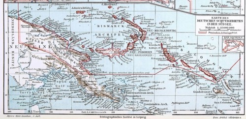 Map of the former German protectorate in the South Pacific