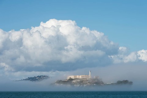 Alcatraz Island in the fog