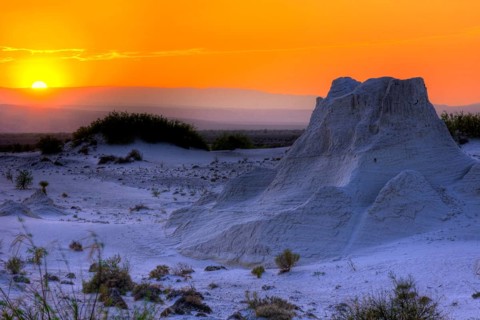 Gypsum dunes of Las Arenales in Cuatro Cienegas Nature Reserve
