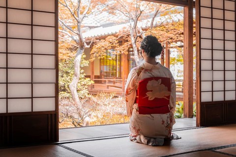 Japanese woman dressed with kimono