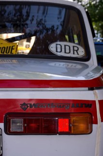 IFA Wartburg 353w car with a GDR country sign