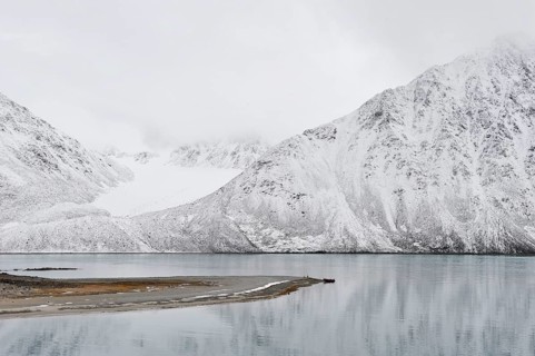 Snowy bay