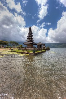 Pura Ulun Danu Bratan temple with a Balinese pagoda