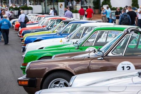 Historical Porsche 911 vehicles at the Oldtimer Grand Prix 2013 on the Nuerburgring