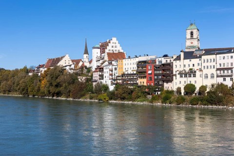 View of the town of Wasserburg am Inn