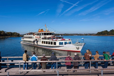 An excursion boat docking