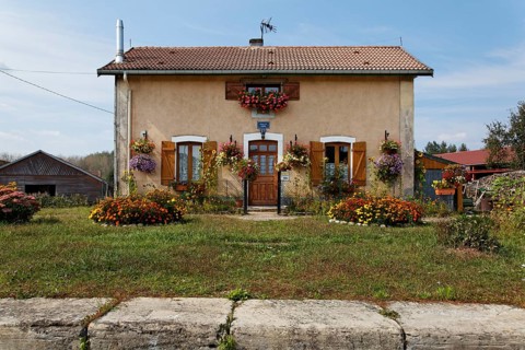 House with many flowers