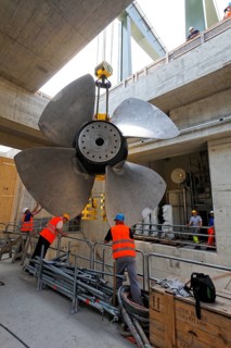 Construction site of the new hydropower plant in Rheinfelden