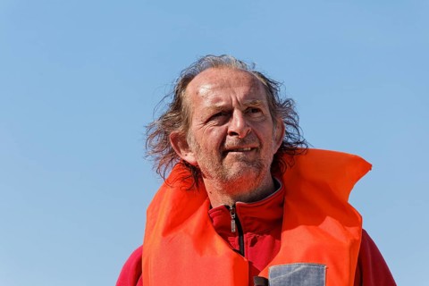 Boater with a life jacket