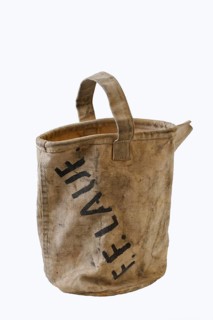 Linen bag as a fire bucket from the volunteer firefighters of Lauf an der Pegnitz
