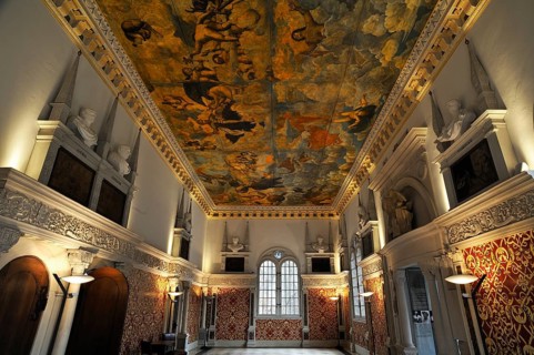 Restored Hirsvogel Hall with a canvas ceiling