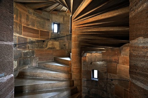 View inside the stair tower of Tucher Mansion