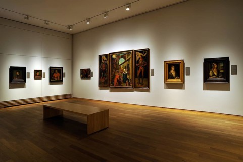 Exhibition space with replicas of famous paintings by Albrecht Duerer