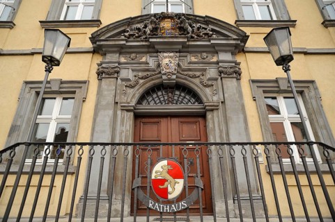 Entrance portal of a former office building