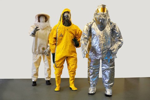 Three contemporary suits from the fire department