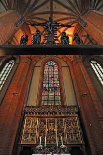 Guestrow altar and stained glass window