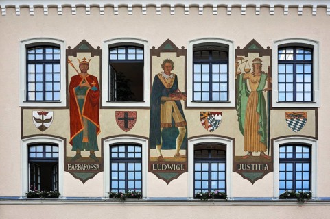 Three large frescoes by Josef Hengge